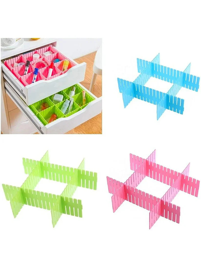 4 Pcs Set adjustable Drawer Organizer