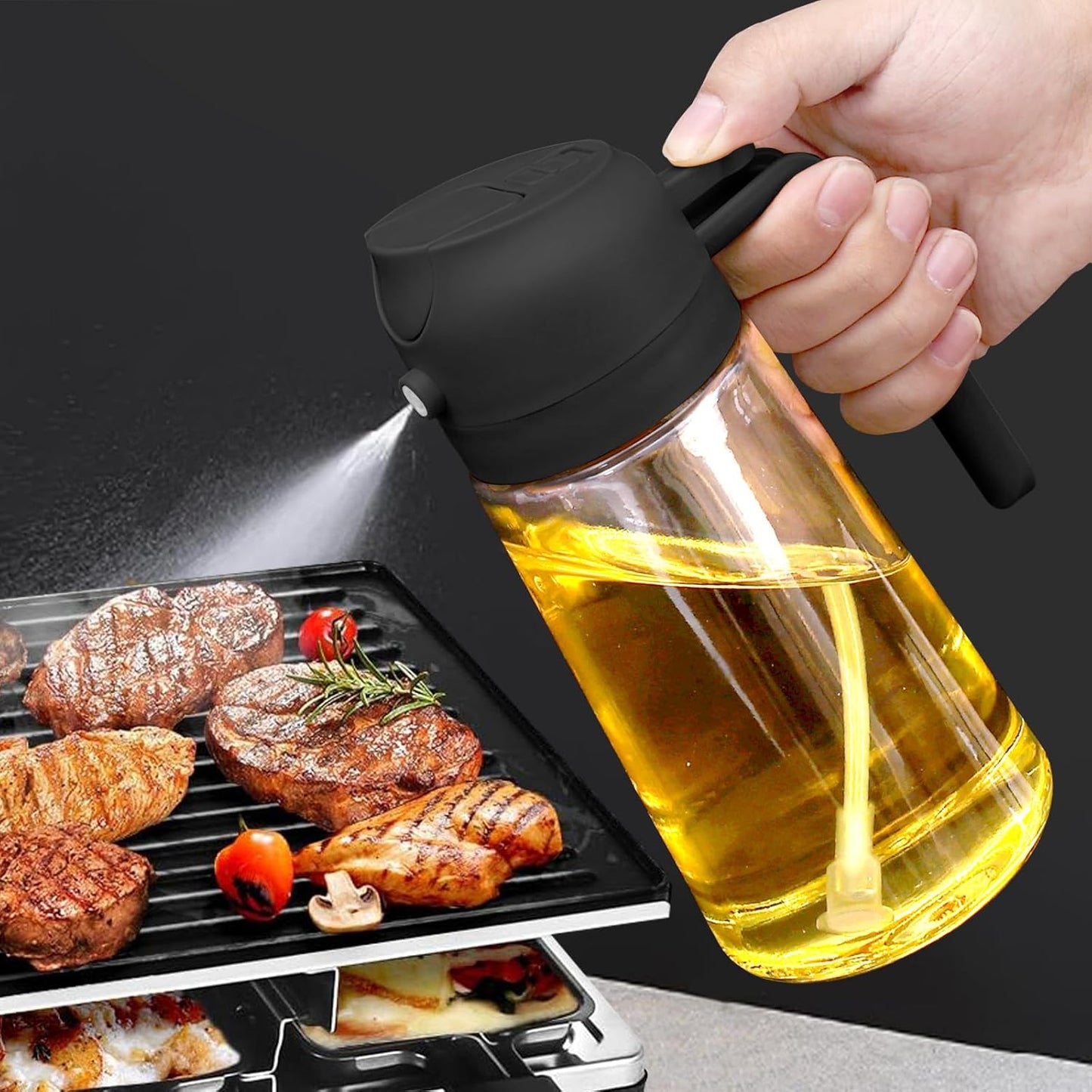 2-in-1 Refillable Oil Spray Bottle: Your Kitchen’s New Essential