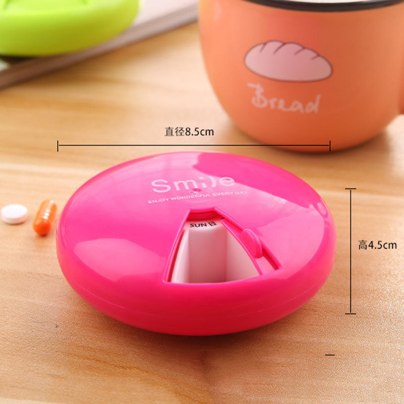 Portable One Week 7 Compartment Pill Box