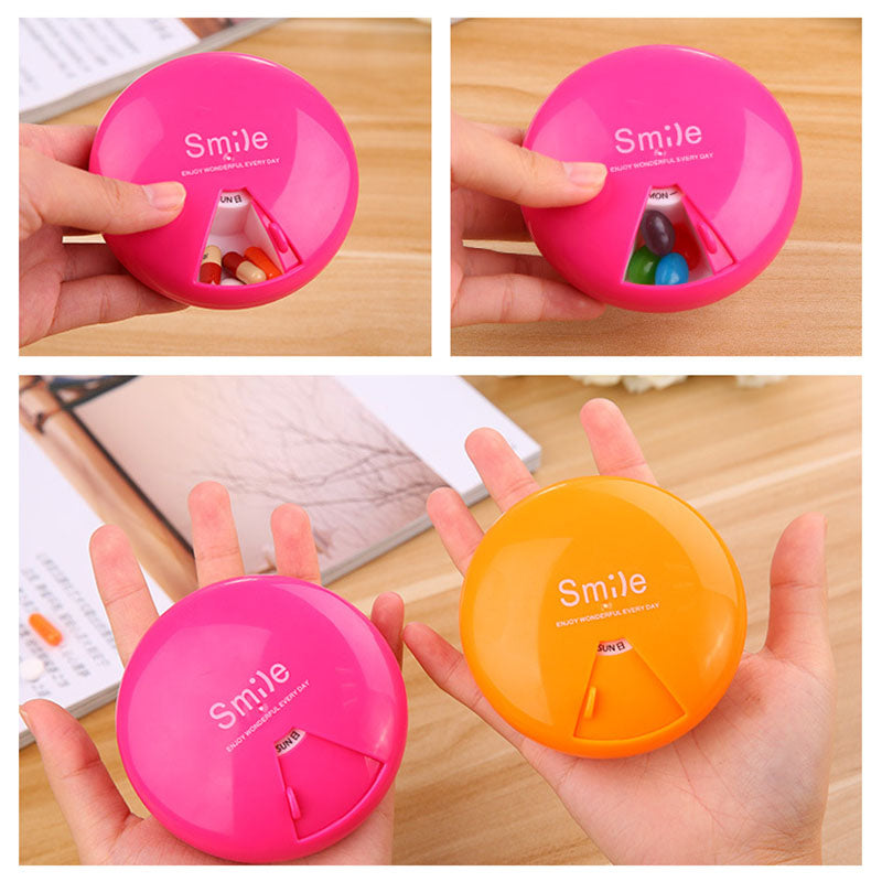 Portable One Week 7 Compartment Pill Box
