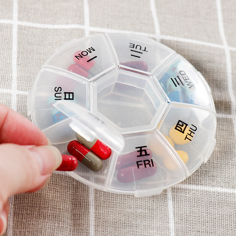 Portable One Week 7 Compartment Pill Box