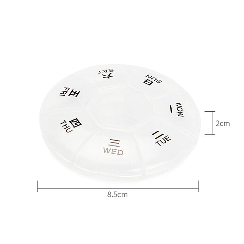 Portable One Week 7 Compartment Pill Box
