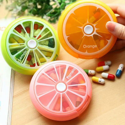 Portable One Week 7 Compartment Pill Box