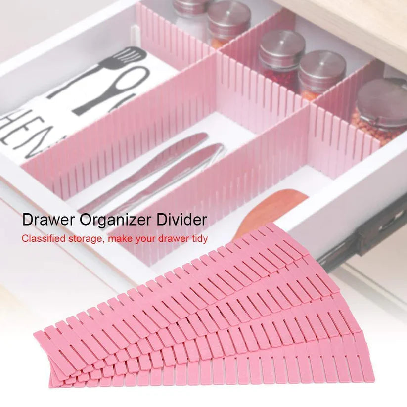 4 Pcs Set adjustable  Drawer Organizer