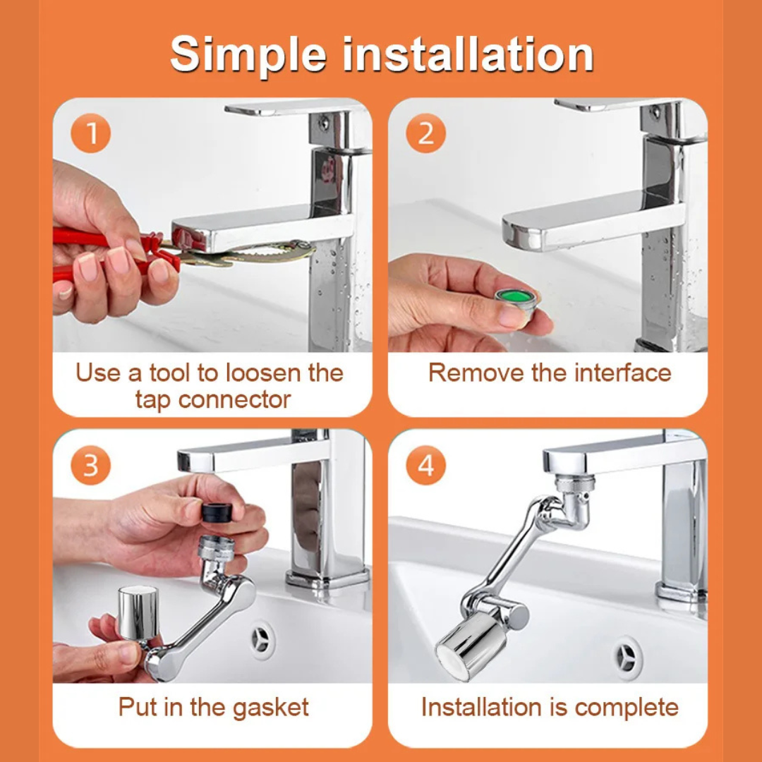Flexible 1080° Faucet Extender – Dual Modes