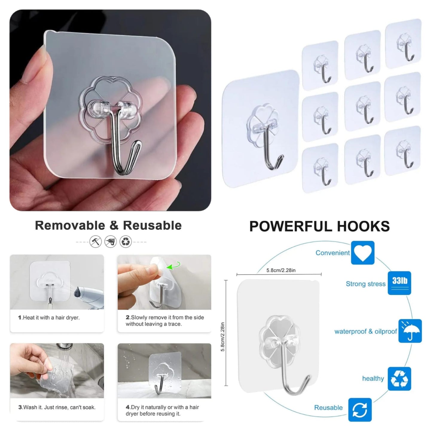 ⚡Drill Free Adhesive Hooks