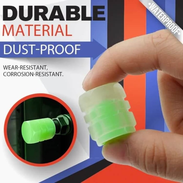 UNIVERSAL FLUORESCENT CAR TIRE VALVE CAPS